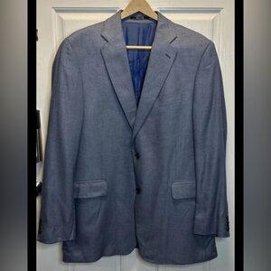 ARNOLD BRANT 100% Bamboo Blazer Sport Coat Blue 2 Button Lightweight Luxury 44L